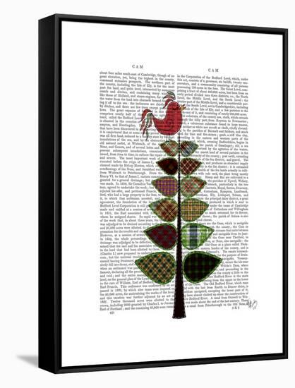 Tartan Tree Illustration-Fab Funky-Framed Stretched Canvas