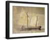 Tartana or Pielego, Chioggia Fishing Boat, 1882, Watercolor by Antonio Naccari, Italy-null-Framed Giclee Print