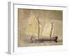 Tartana or Pielego, Chioggia Fishing Boat, 1882, Watercolor by Antonio Naccari, Italy-null-Framed Giclee Print