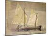 Tartana or Pielego, Chioggia Fishing Boat, 1882, Watercolor by Antonio Naccari, Italy-null-Mounted Giclee Print