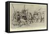 Tartar Cavalry at Tientsin on their Way to the Front-Charles Edwin Fripp-Framed Stretched Canvas