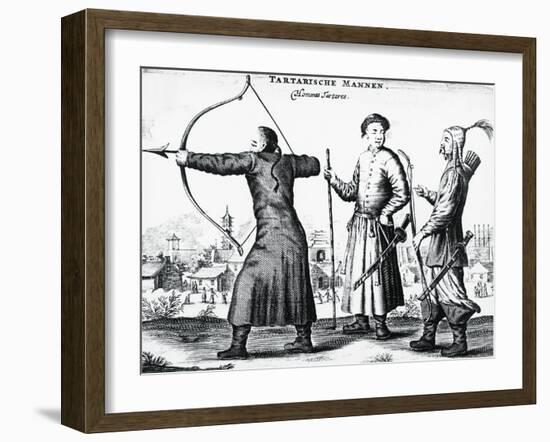 Tartar Men, Engraving from Embassy from East-India Company of United Provinces-Johannes Nieuhoff-Framed Giclee Print