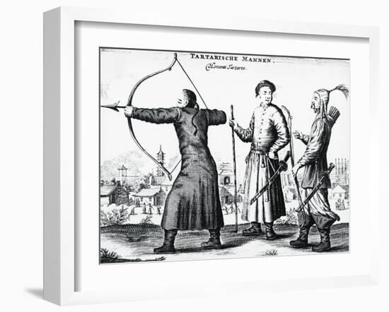 Tartar Men, Engraving from Embassy from East-India Company of United Provinces-Johannes Nieuhoff-Framed Giclee Print