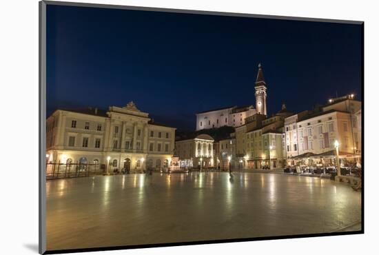 Tartini Square at dusk, Piran, Slovenia, Europe-Sergio Pitamitz-Mounted Photographic Print