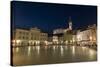 Tartini Square at dusk, Piran, Slovenia, Europe-Sergio Pitamitz-Stretched Canvas