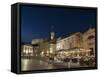 Tartini square at dusk, Piran, Slovenia, Europe-Sergio Pitamitz-Framed Stretched Canvas