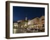 Tartini square at dusk, Piran, Slovenia, Europe-Sergio Pitamitz-Framed Photographic Print