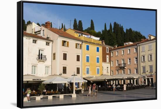 Tartini Square, Piran, Slovenia, Europe-Sergio Pitamitz-Framed Stretched Canvas