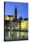 Tartinijev Square in Piran at Night-Jon Hicks-Stretched Canvas