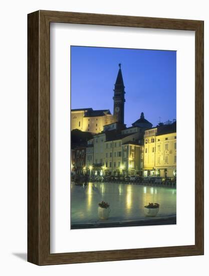 Tartinijev Square in Piran at Night-Jon Hicks-Framed Photographic Print