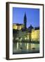 Tartinijev Square in Piran at Night-Jon Hicks-Framed Photographic Print