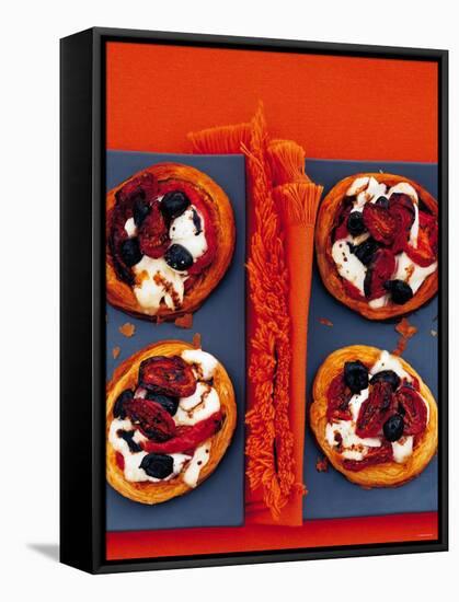 Tartlets with Mozzarella, Dried Tomatoes and Olives-Steve Baxter-Framed Stretched Canvas