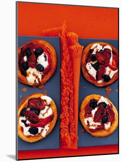 Tartlets with Mozzarella, Dried Tomatoes and Olives-Steve Baxter-Mounted Photographic Print