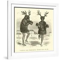 Taruca and Tarucacha, Deer and Buck-Édouard Riou-Framed Giclee Print