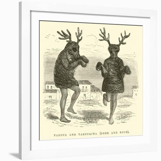 Taruca and Tarucacha, Deer and Buck-Édouard Riou-Framed Giclee Print