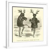 Taruca and Tarucacha, Deer and Buck-Édouard Riou-Framed Giclee Print