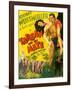 TARZAN AND HIS MATE, from left: Maureen O'Sullivan, Johnny Weissmuller, 1934.-null-Framed Art Print