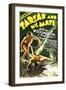 Tarzan and His Mate, Johnny Weissmuller, Maureen O'Sullivan, 1934-null-Framed Art Print