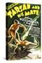 Tarzan and His Mate, Johnny Weissmuller, Maureen O'Sullivan, 1934-null-Stretched Canvas