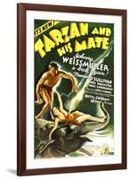 Tarzan and His Mate, Johnny Weissmuller, Maureen O'Sullivan, 1934-null-Framed Art Print