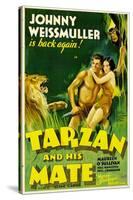 TARZAN AND HIS MATE, Johnny Weissmuller, Maureen O'Sullivan, 1934-null-Stretched Canvas
