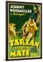 TARZAN AND HIS MATE, Johnny Weissmuller, Maureen O'Sullivan, 1934-null-Framed Art Print