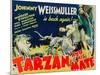 Tarzan and His Mate, Maureen O'Sullivan, Johnny Weissmuller, 1934-null-Mounted Art Print