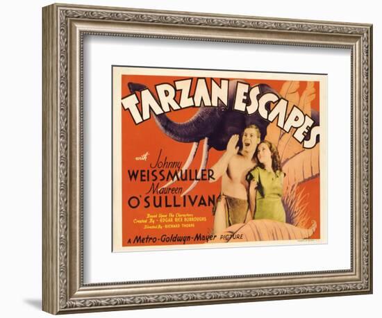 Tarzan Escapes, 1936-null-Framed Art Print