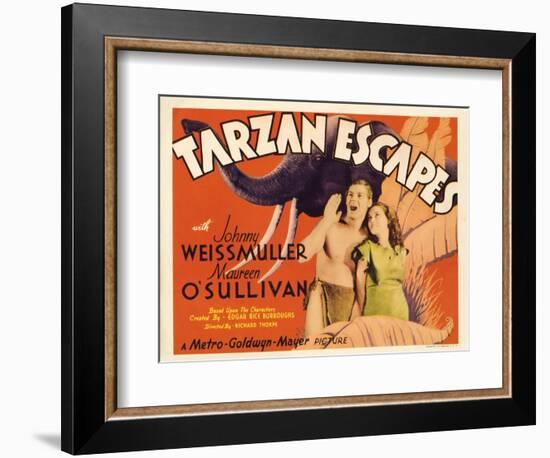 Tarzan Escapes, 1936-null-Framed Art Print