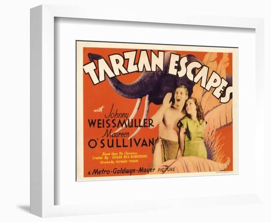 Tarzan Escapes, 1936-null-Framed Art Print