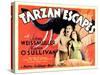 Tarzan Escapes, from Left: Johnny Weissmuller, Maureen O'Sullivan, 1936-null-Stretched Canvas