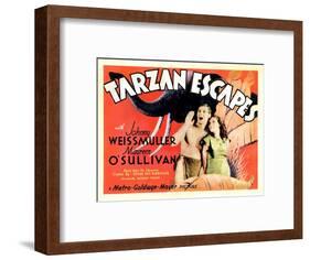 Tarzan Escapes, from Left: Johnny Weissmuller, Maureen O'Sullivan, 1936-null-Framed Art Print