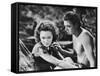 Tarzan Escapes, from Left: Maureen O'Sullivan, Johnny Weissmuller, 1936-null-Framed Stretched Canvas