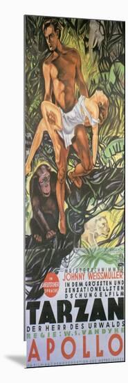 Tarzan The Ape Man, German Movie Poster, 1932-null-Mounted Art Print