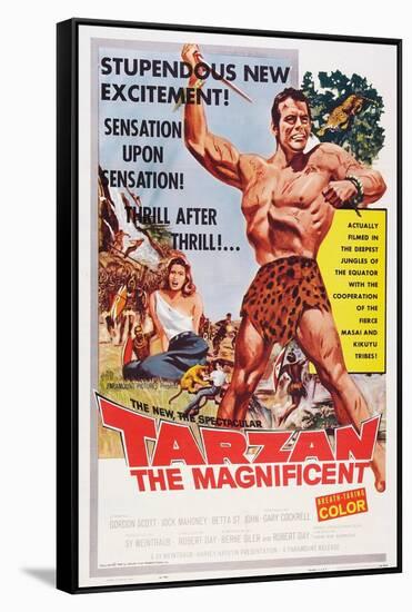 Tarzan the Magnificent, from Back Left: Betta St. John, Gordon Scott, 1960-null-Framed Stretched Canvas