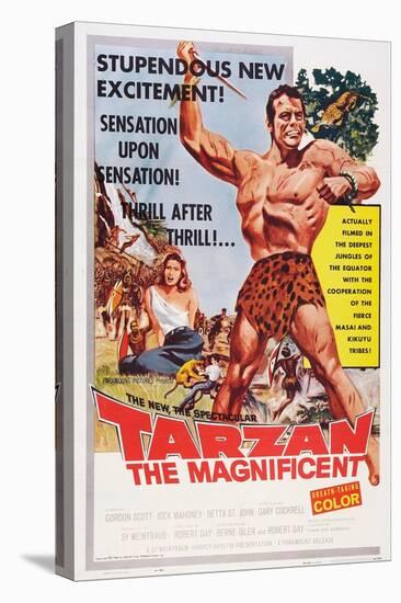 Tarzan the Magnificent, from Back Left: Betta St. John, Gordon Scott, 1960-null-Stretched Canvas