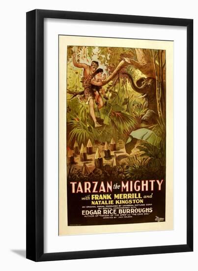 TARZAN THE MIGHTY, Frank Merrill, 1928.-null-Framed Art Print