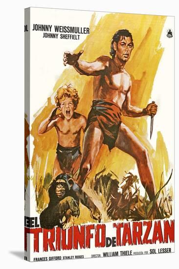 Tarzan Triumphs, Spanish Movie Poster, 1943-null-Stretched Canvas