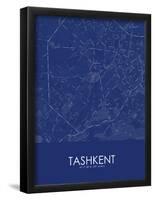 Tashkent, Uzbekistan Blue Map-null-Framed Poster