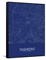 Tashkent, Uzbekistan Blue Map-null-Framed Stretched Canvas