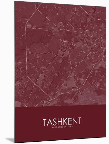 Tashkent, Uzbekistan Red Map-null-Mounted Poster