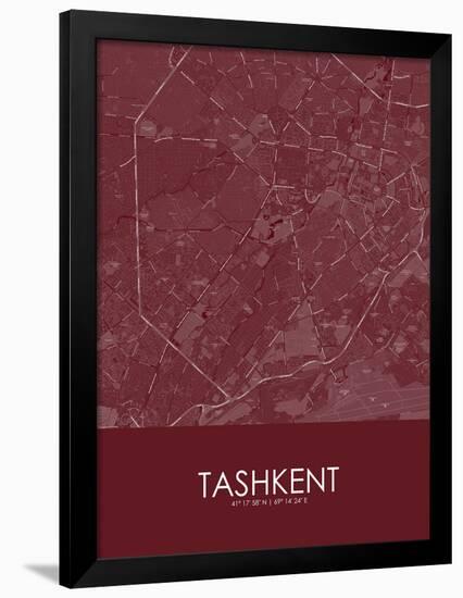 Tashkent, Uzbekistan Red Map-null-Framed Poster