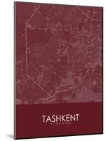 Tashkent, Uzbekistan Red Map-null-Mounted Poster