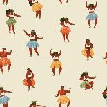 Girls Playing Ukulele and Dancing Hula-Tasiania-Art Print