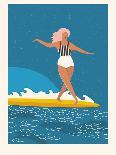 Summer Surfing Girl Illustration-Tasiania-Art Print