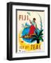 Tasman Empire Airways Limited - Fiji Fly by TEAL - Fijian Native Poles a Canoe-Arthur Thompson-Framed Art Print
