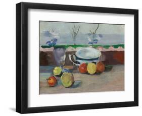 Tasse, verre et fruits, Paul Cezanne-Paul Cezanne-Framed Giclee Print