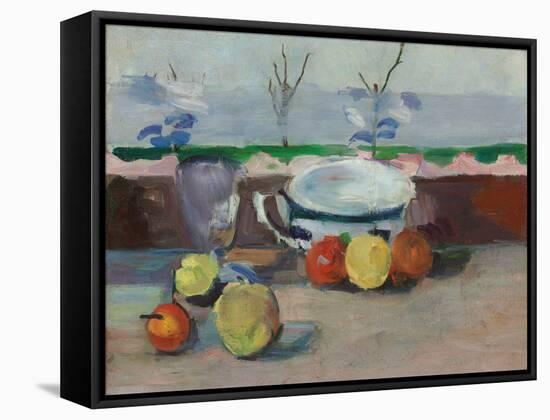 Tasse, verre et fruits, Paul Cezanne-Paul Cezanne-Framed Stretched Canvas