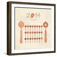 Tassels Set With Chinese Zodiac Signs-Yurumi-Framed Art Print