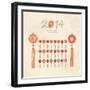 Tassels Set With Chinese Zodiac Signs-Yurumi-Framed Art Print
